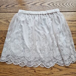 Elegant Beige Lace Skirt